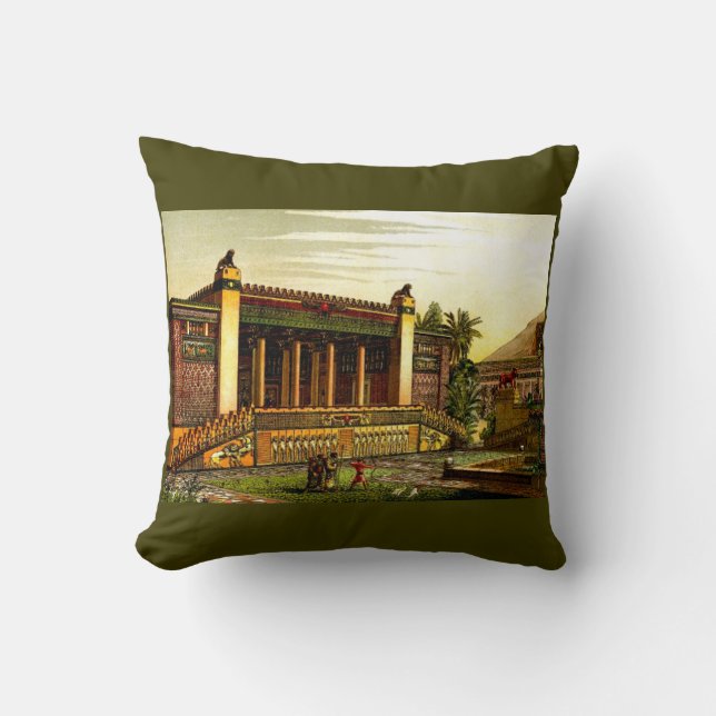 ancient Persepolis print Throw Pillow (Front)
