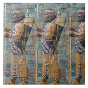 Ancient Persian Warrior Ceramic Tile