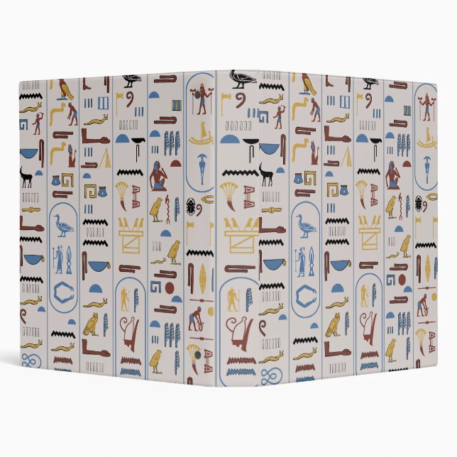 Ancient Pharaoh Archaeology Egypt Hieroglyphics 3 Ring Binder (Background)