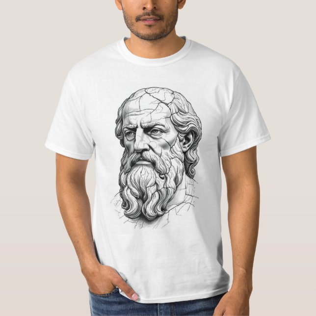 Ancient Philosopher Marble Bust Heritage T-Shirt (Front)