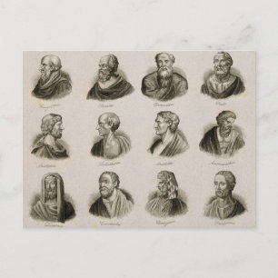 Ancient Philosophers Portrait Thinkers Vintage Postcard