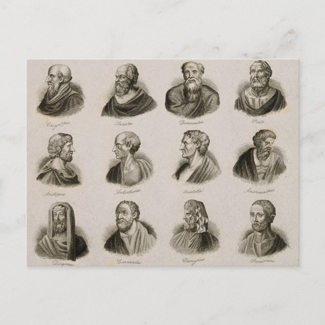 Ancient Philosophers Portrait Thinkers Vintage Postcard (Front)