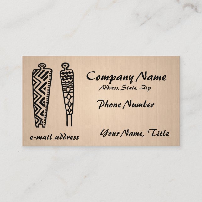 Ancient Pictograph Linen Texture Business Card (Front)