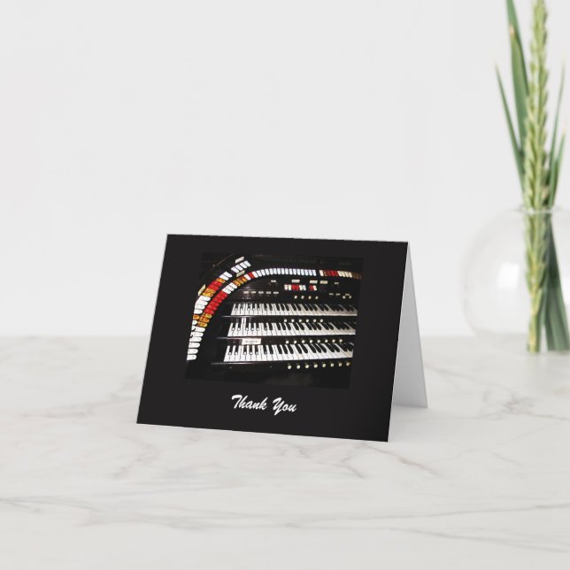 Ancient Pipe Organ, Blank Inside, Note Letterpress Thank You Card (Front)