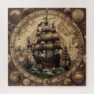Ancient Pirate Sailing Ship 1 Jigsaw Puzzle