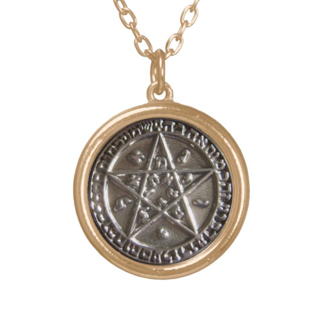 ANCIENT POWERFUL PAGAN TALISMAN GOLD PLATED NECKLACE (Front)