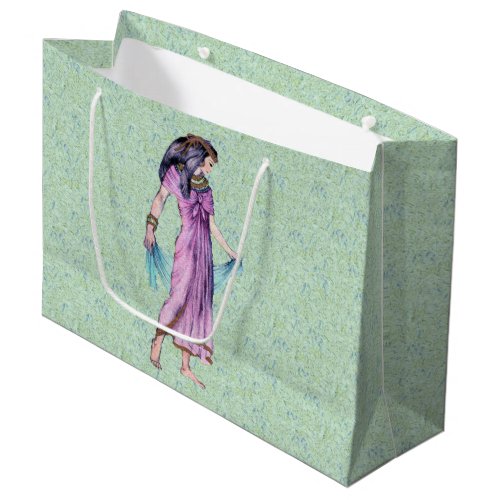 Ancient Pretty Egyptian Lady Princess in Purple Large Gift Bag