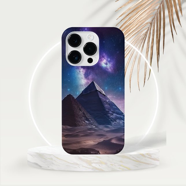 Ancient Pyramids and Night Sky iPhone Case (Ancient Pyramids at Night Starry Sky and Drifting Sands Cell Phone case)