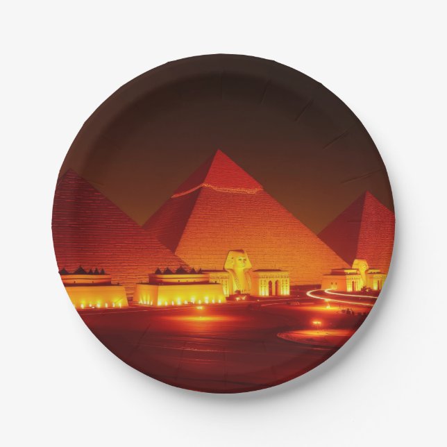 Ancient Pyramids Paper Plates (Front)