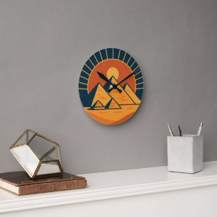  Ancient Pyramids Power Round Wall Clock