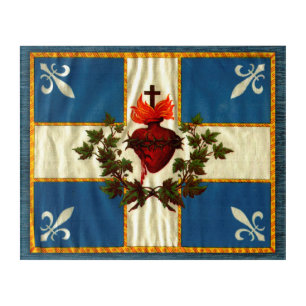 Ancient Quebec flag Chime Sacred Heart Acrylic Print