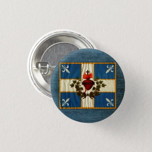 Ancient Quebec flag Chime Sacred Heart Button