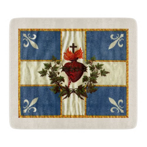 Ancient Quebec flag Chime Sacred Heart Cutting Board