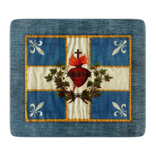 Ancient Quebec flag Chime Sacred Heart Cutting Board