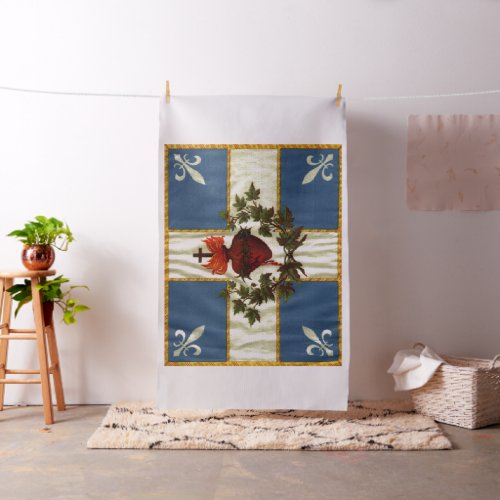 Ancient Quebec flag Chime Sacred Heart Fabric