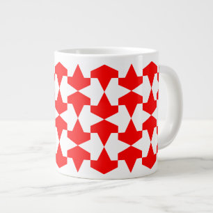 Ancient Red and White Muslim Mamluks Pattern Giant Coffee Mug