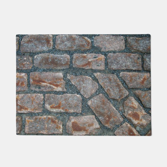 Ancient Red Brick Walkway In Old Montreal Door Mat (Front)