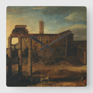 Ancient Roman architecture Roman Ruins Square Wall Clock