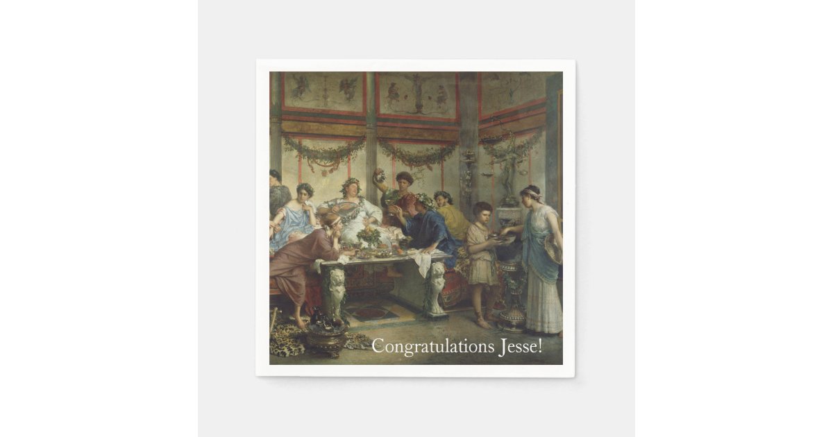 Ancient Roman Dinner Party Feast Paper Napkins Zazzle Com