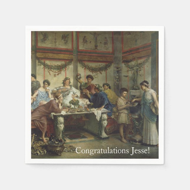 Ancient Roman Dinner Party Feast Paper Napkins (Front)