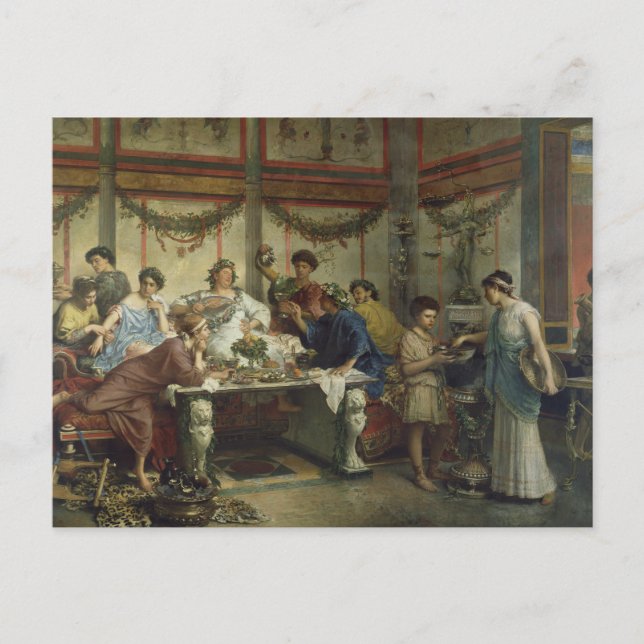 Ancient Roman Dinner Party Feast Postcard (Front)
