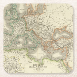 Ancient Roman Empire Square Paper Coaster