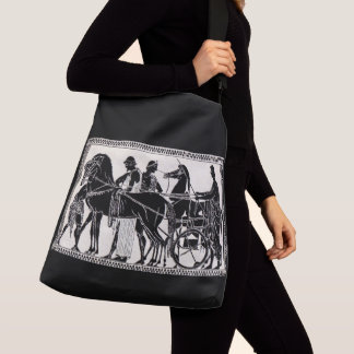 ancient Roman men and horses print Crossbody Bag