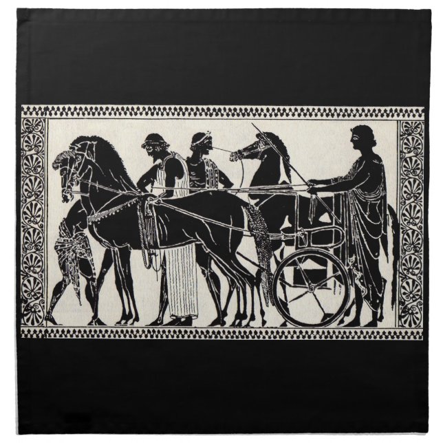 ancient Roman men and horses print Napkin (Front)