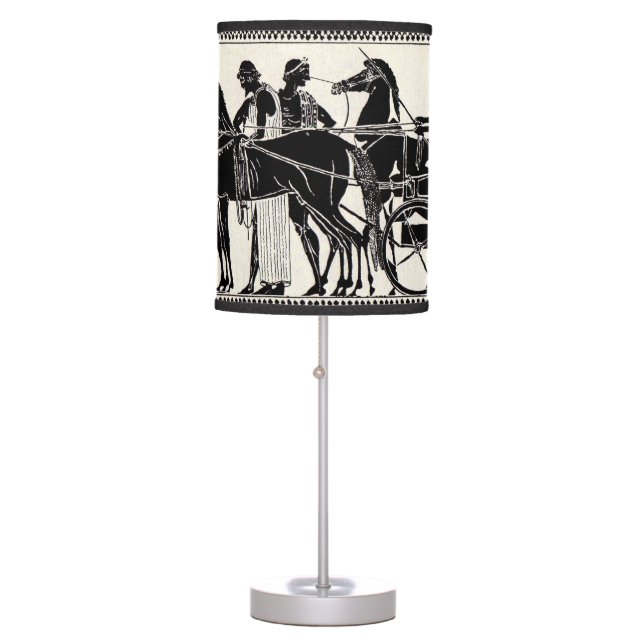 ancient Roman men and horses print Table Lamp (Front)