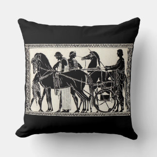 ancient Roman men and horses print Throw Pillow
