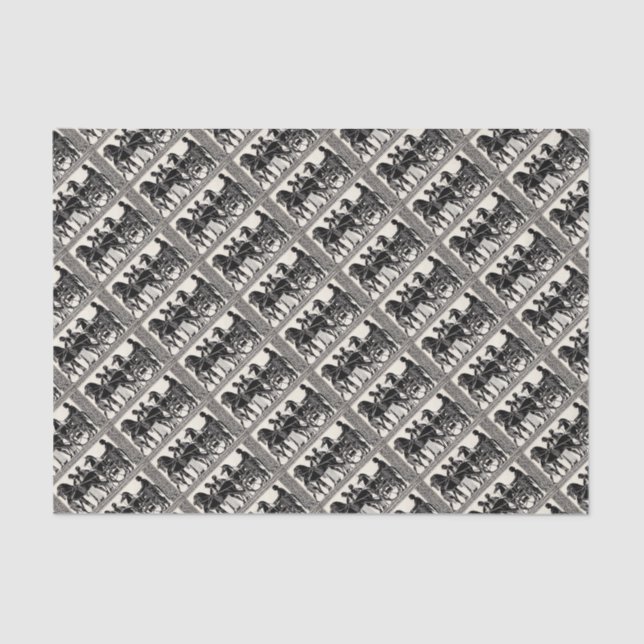 ancient Roman men and horses print Tissue Paper (Front)