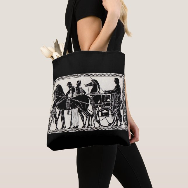 ancient Roman men and horses print Tote Bag (Close Up)