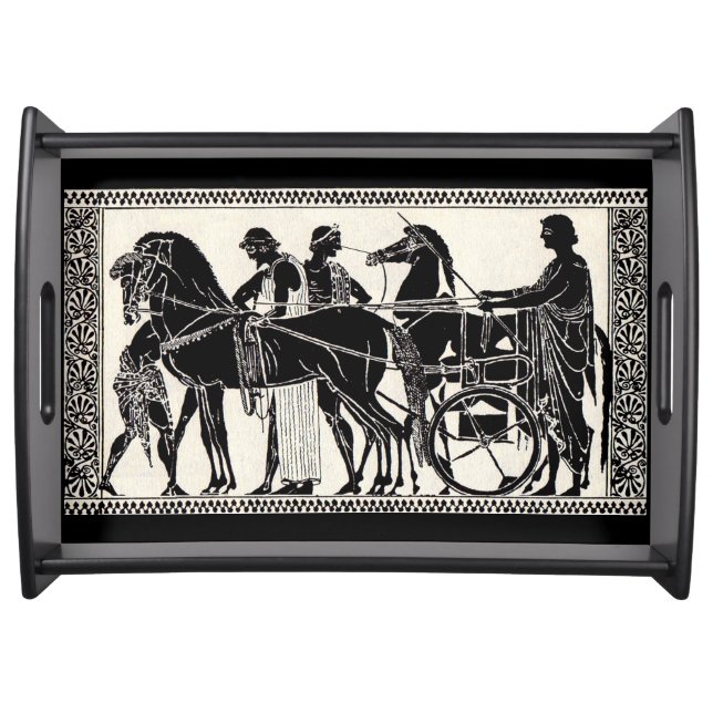 ancient Roman men and horses Serving Tray (Front)