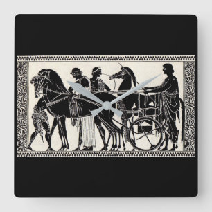 ancient Roman men and horses Square Wall Clock