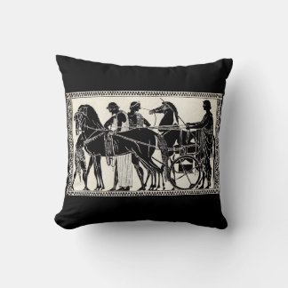 ancient Roman men and horses Throw Pillow