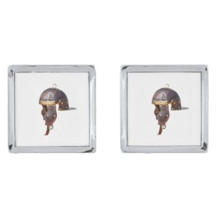Ancient Roman military helmet Silver Cufflinks