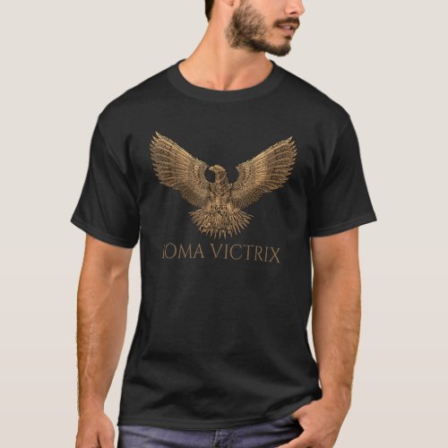 Ancient Roman Motto   Roma Victrix   Steampunk Lat T_Shirt