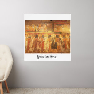 Ancient roman mural wall decal vibrant warm