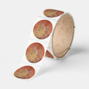 Ancient Roman Pompeii Neighbor Fresco Musician Art Classic Round Sticker