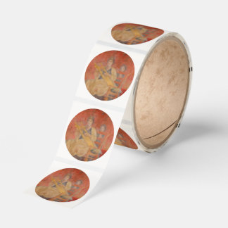 Ancient Roman Pompeii Neighbor Fresco Musician Art Classic Round Sticker