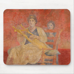 Ancient Roman Pompeii Neighbor Fresco Musician Art Mouse Pad