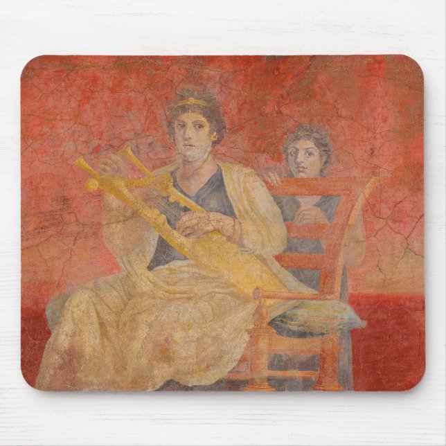 Ancient Roman Pompeii Neighbor Fresco Musician Art Mouse Pad (Front)