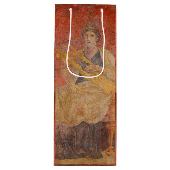 Ancient Roman Pompeii Neighbor Fresco Musician Art Wine Gift Bag (Front)