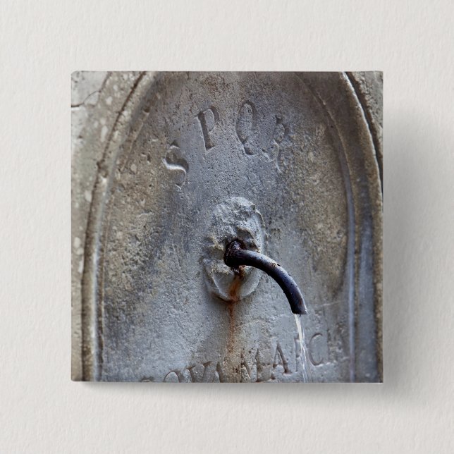 Ancient Roman public water fountain Button (Front)