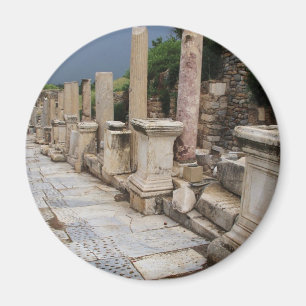 Ancient Roman road in the city of Ephesus, Turkey Magnet