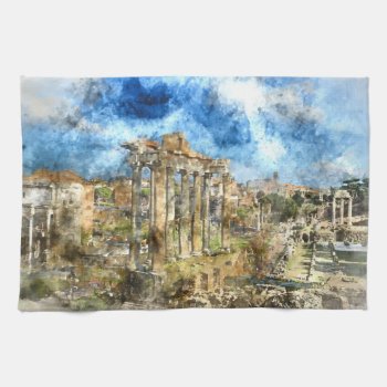 Ancient Roman Ruins In Rome Italy Towel by bbourdages at Zazzle
