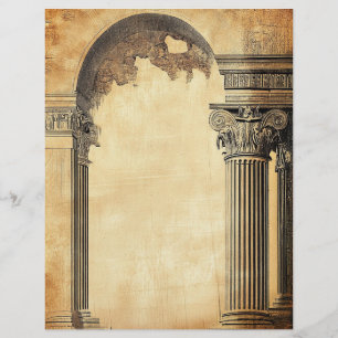 Ancient Roman RuinsAged Vintage Parchment Style