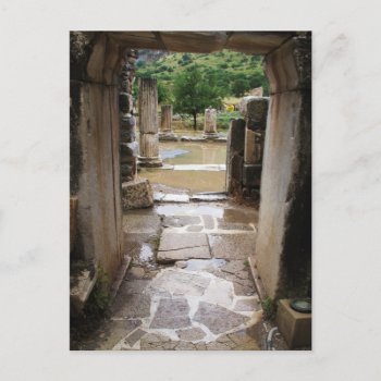 Ancient Roman Stone Doorway In Ephesus  Turkey Postcard by historyluver at Zazzle