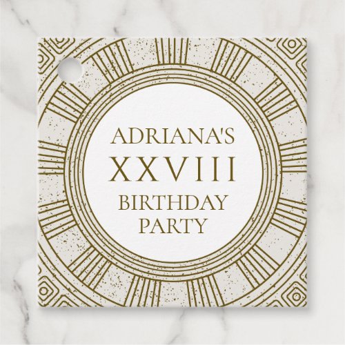 Ancient Rome Birthday Party with stone elements Favor Tags