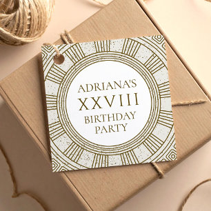 Ancient Rome Birthday Party with stone elements Favor Tags